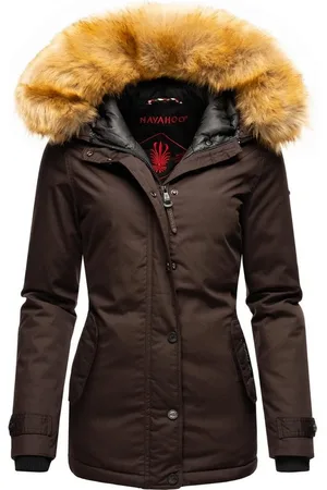 Navahoo Winterjacke Laura edler Parka mit Kunstfell-Kapuze