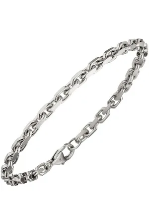 Jobo Goldarmband, Ankerarmband 585 Weißgold diamantiert 21 cm