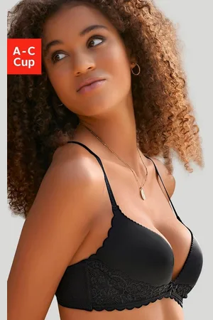 Lascana Push-up-BH ohne Bügel, mit extra flachen Kanten und feiner Spitze, Dessous