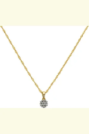 ELLEN K. Kette mit Anhänger 375 Gelbgold mit Zirkonia weiß 45cm lang