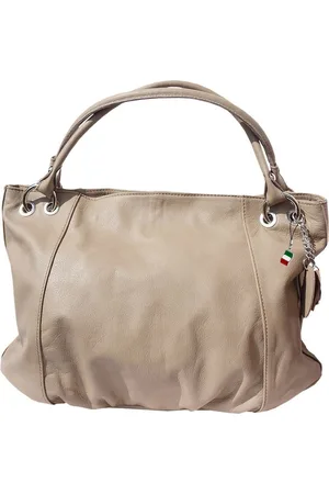 Florence Henkeltasche D2OTF128X Hobo Bag Schultertasche (Henkeltasche, Henkeltasche), Damen Tasche Echtleder helltaupe, , Made-In Italy - Verkäufer: Fit4Style Silberschmuck - IMPPAC