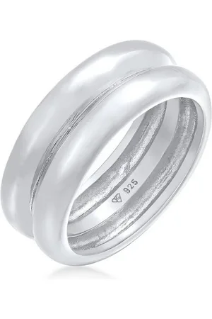 Elli Partnerring Bandring Double Unisex 925 Ring rhodiniert - Verkäufer: JULIE & GRACE GmbH