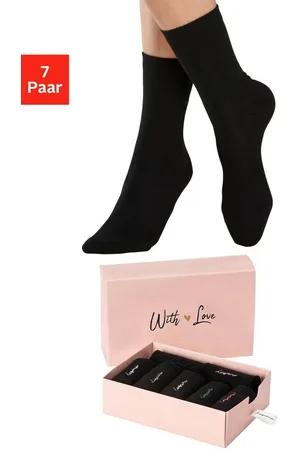 Lascana Basicsocken (Box, 7-Paar) mit hochwertiger Logo Stickerei