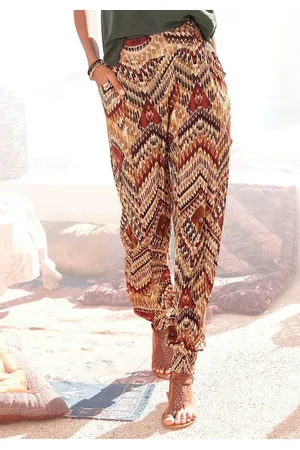 Lascana Jerseyhose mit Ethnoprint und Taschen, lockere Passform