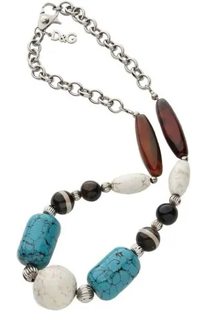 Dolce & Gabbana Collier Pebble, Edelstahl, mit verschiedenen Elementen, 70cm lang, Karabiner - Verkäufer: Gigandet