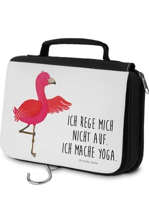Mr. & Mrs. Panda Kulturbeutel Flamingo Yoga - - Geschenk, Herren, Achtsamkeit, Yoga-Übung, Ent (1-tlg), Mehrere Fächer - Verkäufer: