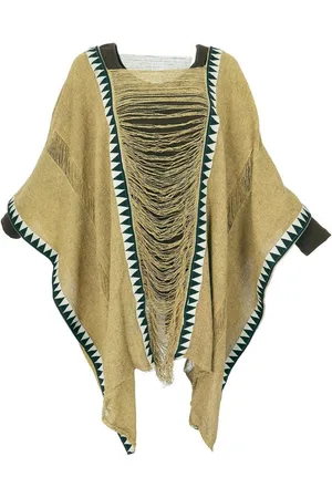 GURU-SHOP Langjacke Boho Poncho, extravaganter Poncho - camel - Verkäufer: