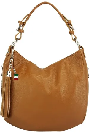 Florence Shopper D2OTF134X Hobo-Bag Schultertasche colore (Schultertasche, Shopper), Damen Tasche Echtleder tan, , Made-In Italy - Verkäufer: Fit4Style Silberschmuck - IMPPAC