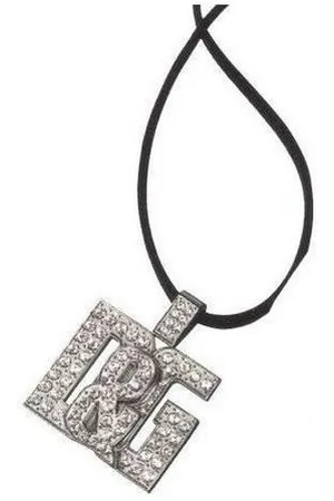 Dolce & Gabbana Collier Overlap, mit Stoffkordel und Edelstahlanhänger, Zirkonia, 40cm lang - Verkäufer: Gigandet