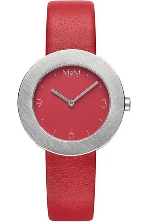 M&M Quarzuhr Armbanduhren Damen Leder Circle Line, (1-tlg), Analoguhr rund mit Lederarmband, Designer Uhr, deutsche Manufaktur, inkl. edles Etui - Verkäufer: Germany