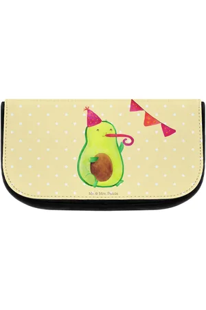 Mr. & Mrs. Panda Kosmetiktasche Avocado Party - Pastell - Geschenk, Beauty Bag, Kosmetiktasche, (1-tlg), Süße Motive - Verkäufer: