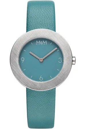 M&M Quarzuhr Armbanduhren Damen Leder Circle Line, (1-tlg), Analoguhr rund mit Lederarmband, Designer Uhr, deutsche Manufaktur, inkl. edles Etui - Verkäufer: Germany