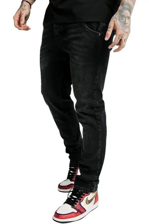 SikSilk Straight-Jeans Jeans Herren STRAIGHT CUT RECYCLED DENIM SS-18037 Black - Verkäufer: Fashioncode