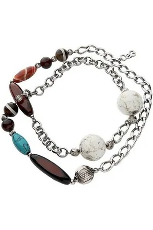 Dolce & Gabbana Collier Pebble, aus Edelstahl, mit verschiedenen Elementen, 100cm lang, vintage - Verkäufer: Gigandet