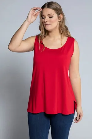 Ulla Popken Longtop Top Rundhals Classic Stretch breite Träger - Verkäufer: Popken Fashion Group