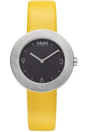 M&M Quarzuhr Armbanduhren Damen Leder Circle Line, (1-tlg), Analoguhr rund mit Lederarmband, Designer Uhr, deutsche Manufaktur, inkl. edles Etui - Verkäufer: Germany