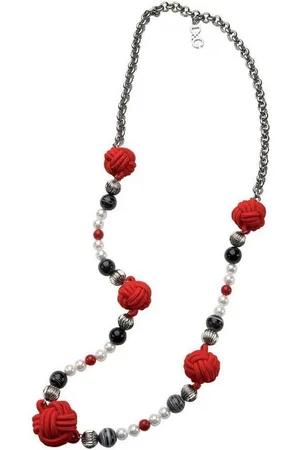 Dolce & Gabbana Collier Geisha, aus Edelstahl, Silber, mit verschiedenen Elementen, 80cm lang, vintage - Verkäufer: Gigandet