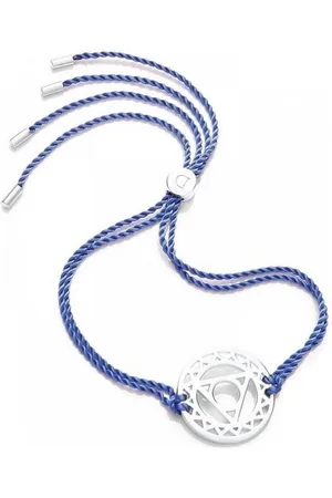 Daisy London Armband Silver Throat Chakra Blue, aus 925er Sterling-Silber und Textil, Zugband, - Verkäufer: Gigandet