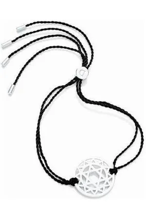Daisy London Armband Silver Heart Chakra Black, aus 925er Sterling-Silber und Textil, Zugband, - Verkäufer: Gigandet
