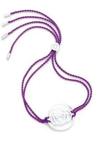 Daisy London Armband Silver Brow Chakra Purple, aus 925er Sterling-Silber und Textil, Zugband, Violett - Verkäufer: Gigandet