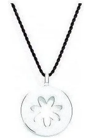 Daisy London Collier Riviera Disc Small, aus 925er Sterling-Silber und Textil, Karabiner, 44cm lang - Verkäufer: Gigandet