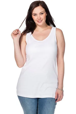 Sheego Tanktop Große Größen fein gerippte Shirtware