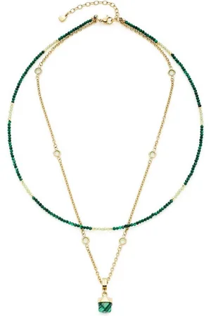 Leonardo Kette mit Anhänger Halskette Valea, 021767, mit Malachit, Glasstein - mit Glasperle