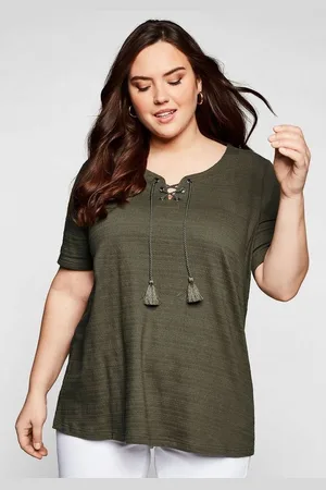 Sheego T-Shirt Große Größen in Jacquard-Optik, mit Bindeband