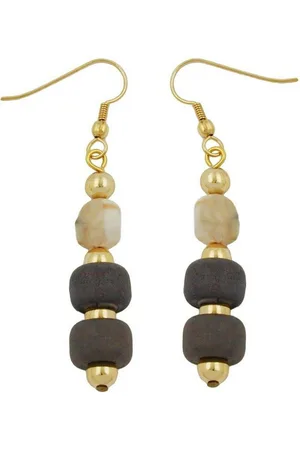 GALLAY Paar Ohrhaken Ohrhänger Ohrringe 56x10mm Kunststoff schlamm beige natur (1-tlg) - Verkäufer: Cats Collection