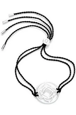 Daisy London Armband Base Chakra Black, aus 925er Sterling-Silber und Textil, Zugband, - Verkäufer: Gigandet