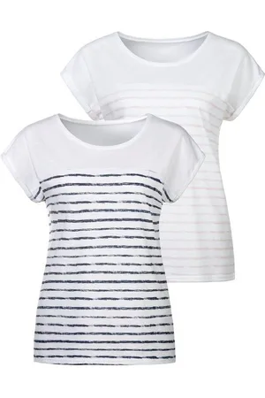 beachtime T-Shirt mit Streifendesign (2er-Pack) aus weicher Baumwoll-Qualität