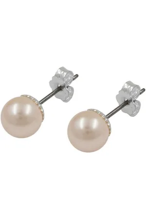 GALLAY Paar Ohrstecker Ohrring 7mm Glasperle weißwachs-rosa Imitatperle (1-tlg) - Verkäufer: Cats Collection