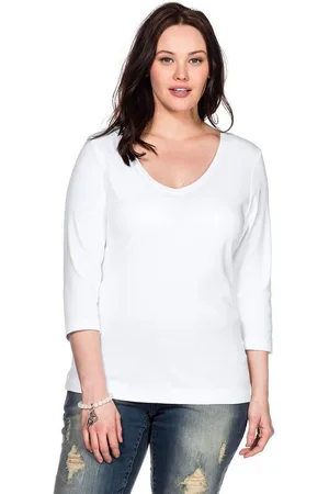 Sheego 3/4-Arm-Shirt Große Größen aus reiner Baumwolle