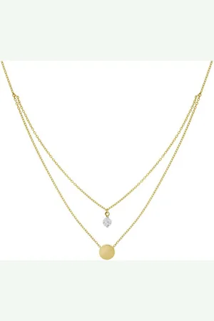 ELLEN K. Collierkettchen Gold 375 zweifarbig Zirkonia