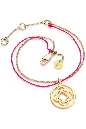 Daisy London Armband Base Chakra Red Nuit, aus 925er Sterling-Silber und Textil, Karabiner, Rot, Gold - Verkäufer: Gigandet