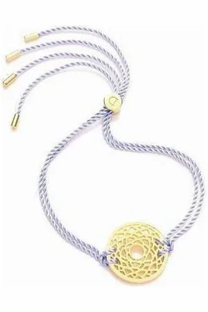 Daisy London Armband Crown Chakra Lilac, aus 925er Sterling-Silber und Textil, Zugband, Violett - Verkäufer: Gigandet