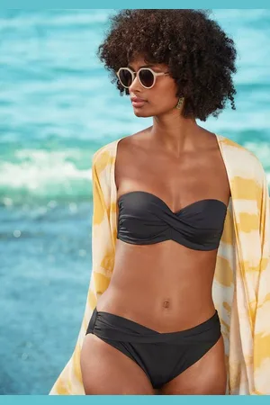QS by s.Oliver Bandeau-Bikini-Top Spain, in unifarben mit Wickeloptik