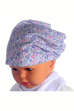 La Bortini Kopftuch Kopftuch Sommer Mütze für Baby Kinder Sommertuch Bandana mit Blumen, aus reiner Buamwolle, 42-54, mit Blumen Muster - Verkäufer: A&O Baby-und Kindermoden