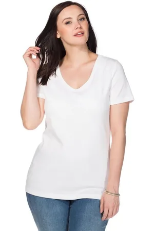 Sheego T-Shirt Große Größen mit V-Ausschnitt