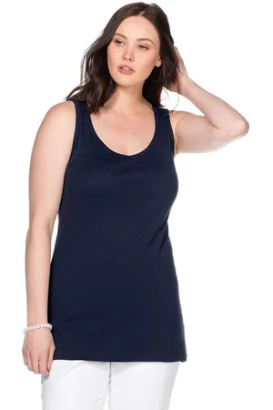 Sheego Tanktop Große Größen fein gerippte Shirtware