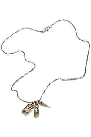 Diesel Collier DX0163040, aus Edelstahl, mit Anhänger, Erbskette, Karabiner, 42cm lang - Verkäufer: Gigandet