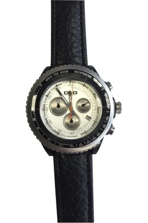 Dolce & Gabbana Chronograph Herrenuhr Edelstahl Lederband Schwarz DW0380-1, mit Chronograph, Datumsanzeige, Tachymeter - Verkäufer: Gigandet