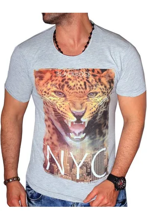 Blackrock T-Shirt T-Shirt Urlaub Leopard Tiger kurzarm Rundhals bedruckt Slim-Fit - Verkäufer: Zahida Fashion GmbH