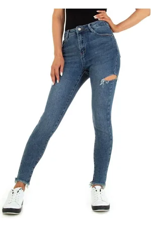 Ital-Design Skinny-fit-Jeans Damen Freizeit (78128519) Destroyed-Look Stretch Skinny Jeans in - Verkäufer: