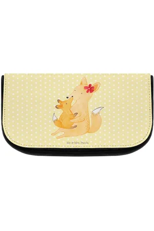 Mr. & Mrs. Panda Kosmetiktasche Fuchs Mama - Pastell - Geschenk, Beauty Bag, Schwester, Kosmetik (1-tlg), Flexible Verwendung - Verkäufer: