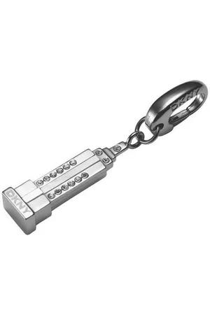 DKNY Charm-Einhänger Anhänger, aus Edelstahl, Silber, Karabiner, mit Zirkonia, 2,2cm lang - Verkäufer: Gigandet