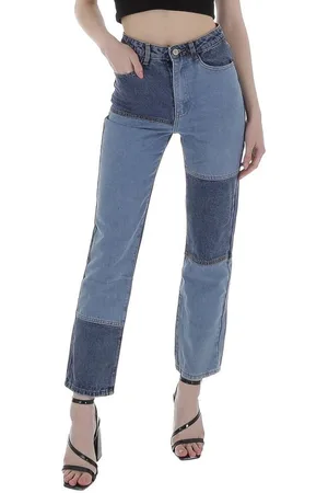 Ital-Design Straight-Jeans Damen Freizeit Used-Look Straight Leg Jeans in - Verkäufer: