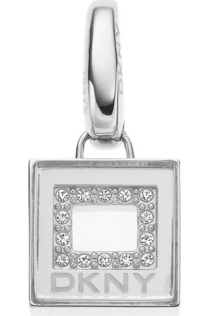 DKNY Charm-Einhänger Anhänger, aus Edelstahl, Silber, Karabiner, Zirkonia, 1,3cm lang - Verkäufer: Gigandet