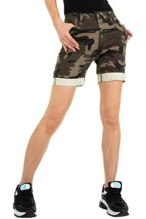 Ital-Design Shorts Damen Freizeit Camouflage Stretch Shorts in - Verkäufer: