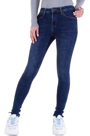 Ital-Design Skinny-fit-Jeans Damen Freizeit (79457693) Jeansstoff Stretch Skinny Jeans in Dunkelblau - Verkäufer: